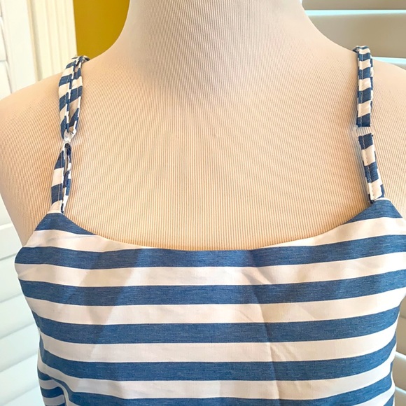 Striped Blue/White Jumpsuit Size Medium - Picture 6 of 6